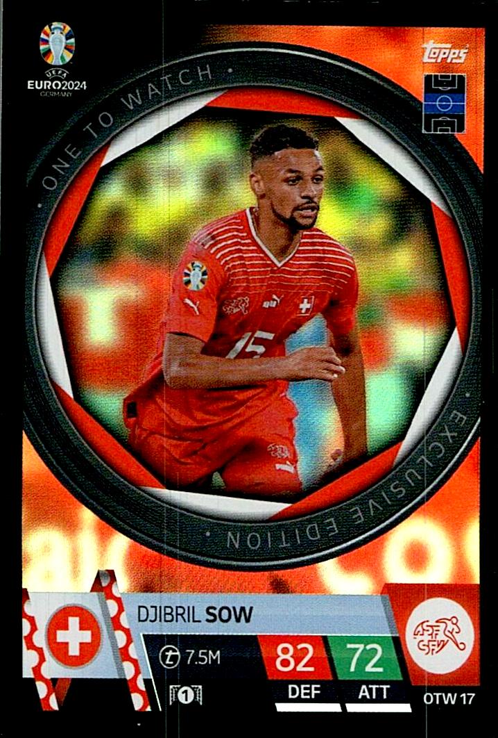 TOPPS UEFA EURO 2024 DJIBRIL SOW ONE TO WATCH OTW17