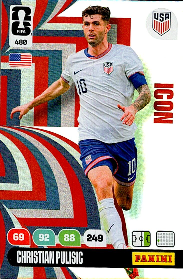 ADRENALYN WORLD CUP 2026 CHRISTIAN PULISIC UNITED STATES ICON Nº480