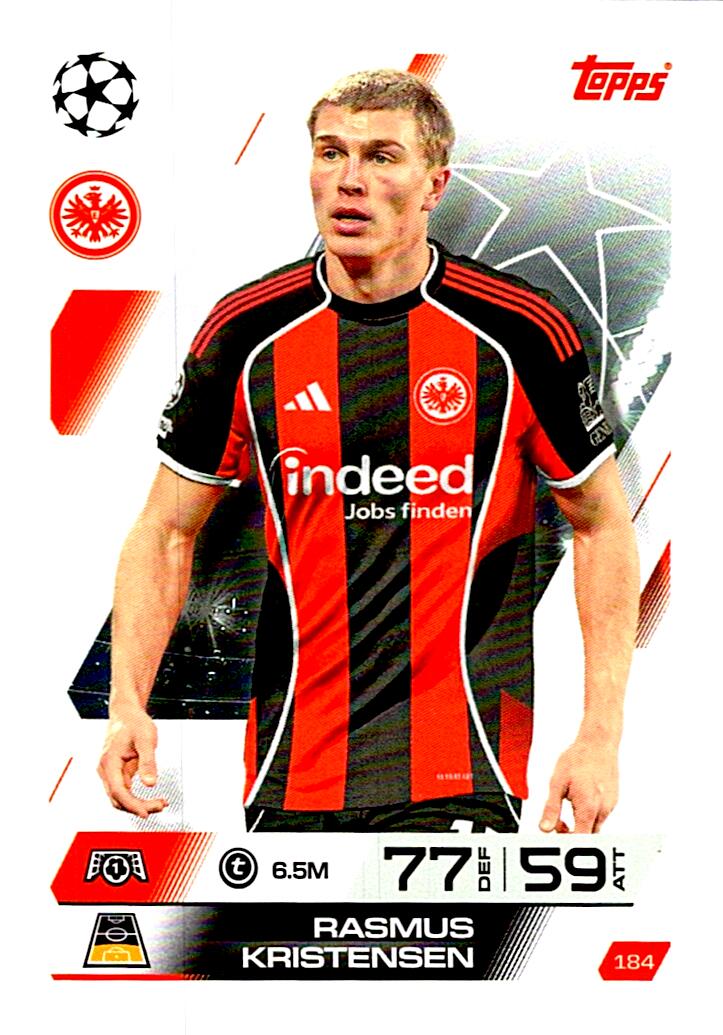 MATCH ATTAX CHAMPIONS LEAGUE 2025/2026 RASMUS KRISTENSEN Nº184