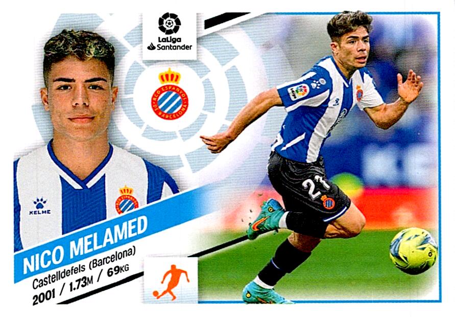 Cromo Liga Este 2022/2023 NICO MELAMED RCD ESPANYOL Nº16