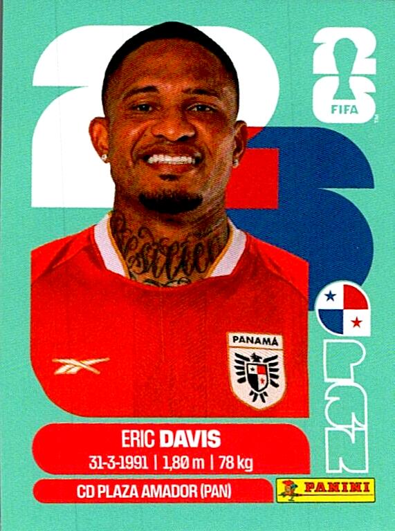STICKERS FIFA WORLD CUP 2026 ERIC DAVIS NºPAN 7