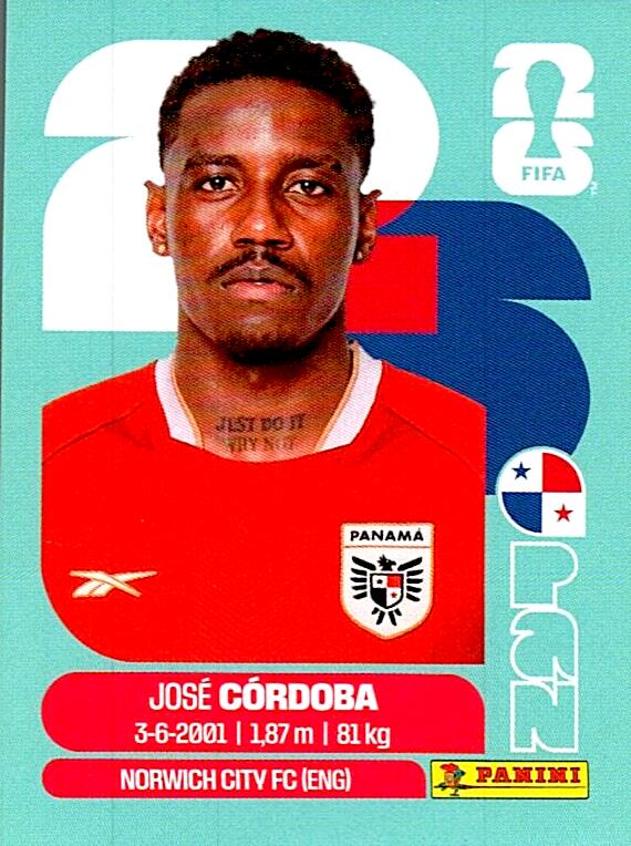 STICKERS FIFA WORLD CUP 2026 JOSE CORDOBA NºPAN 8