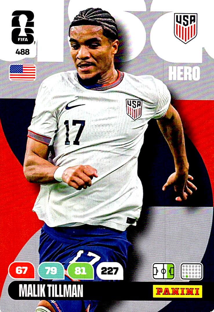 ADRENALYN WORLD CUP 2026 MALIK TILLMAN UNITED STATES Nº488