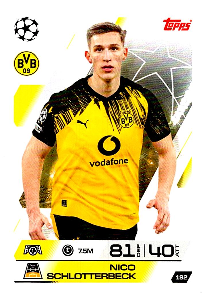 MATCH ATTAX CHAMPIONS LEAGUE 2025/2026 NICO SCHLOTTERBECK Nº192