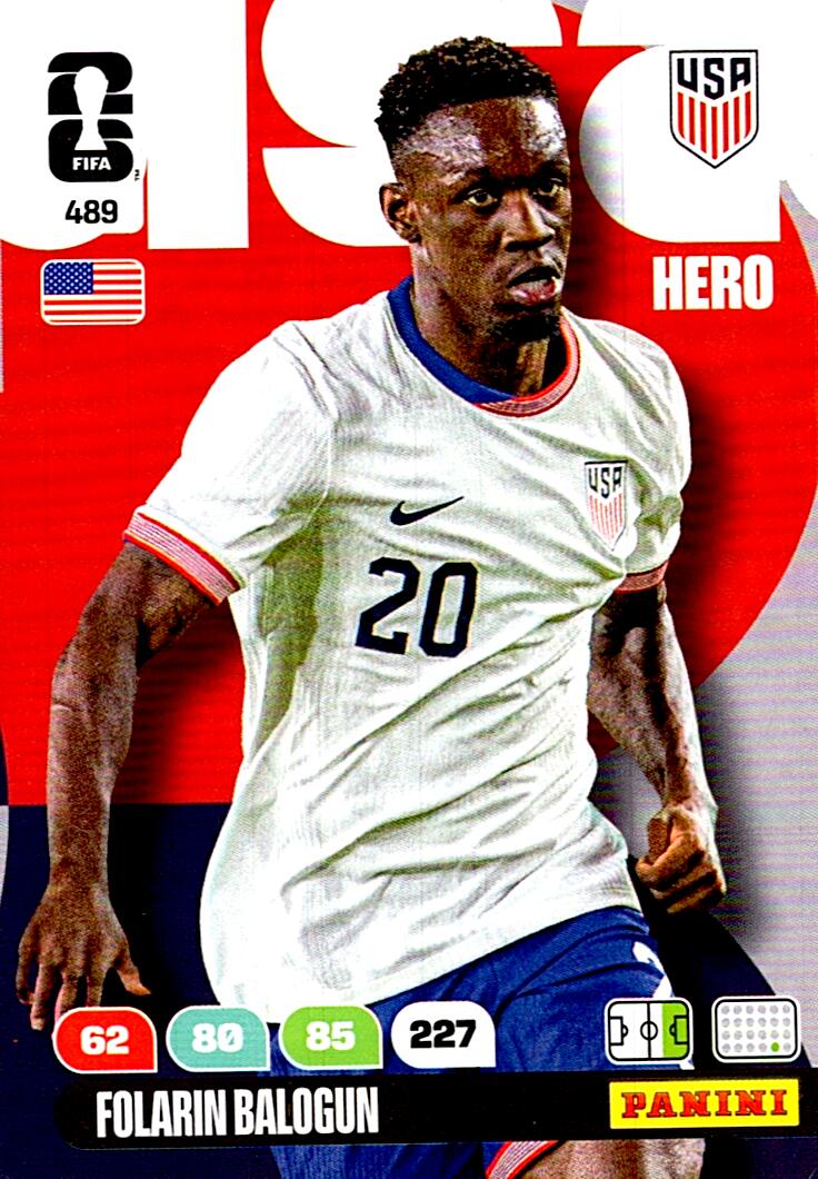 ADRENALYN WORLD CUP 2026 FOLARIN BALOGUN UNITED STATES Nº489