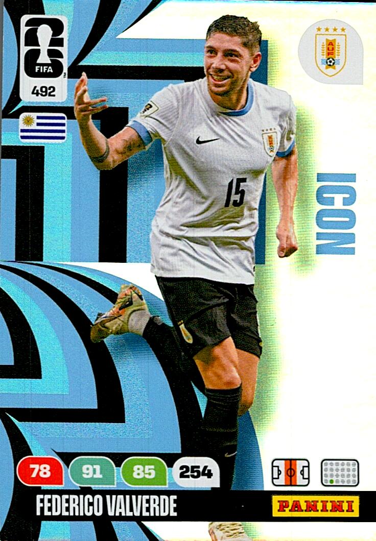 ADRENALYN WORLD CUP 2026 FEDERICO VALVERDE URUGUAY ICON Nº492