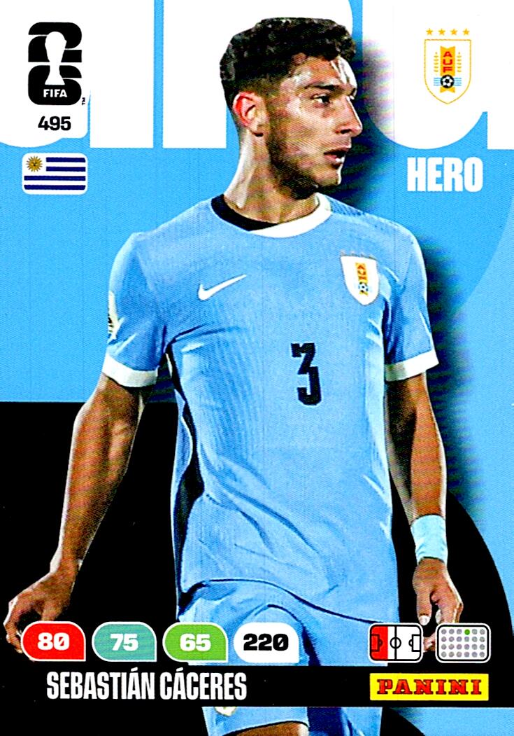 ADRENALYN WORLD CUP 2026 SEBASTIAN CACERES URUGUAY Nº495