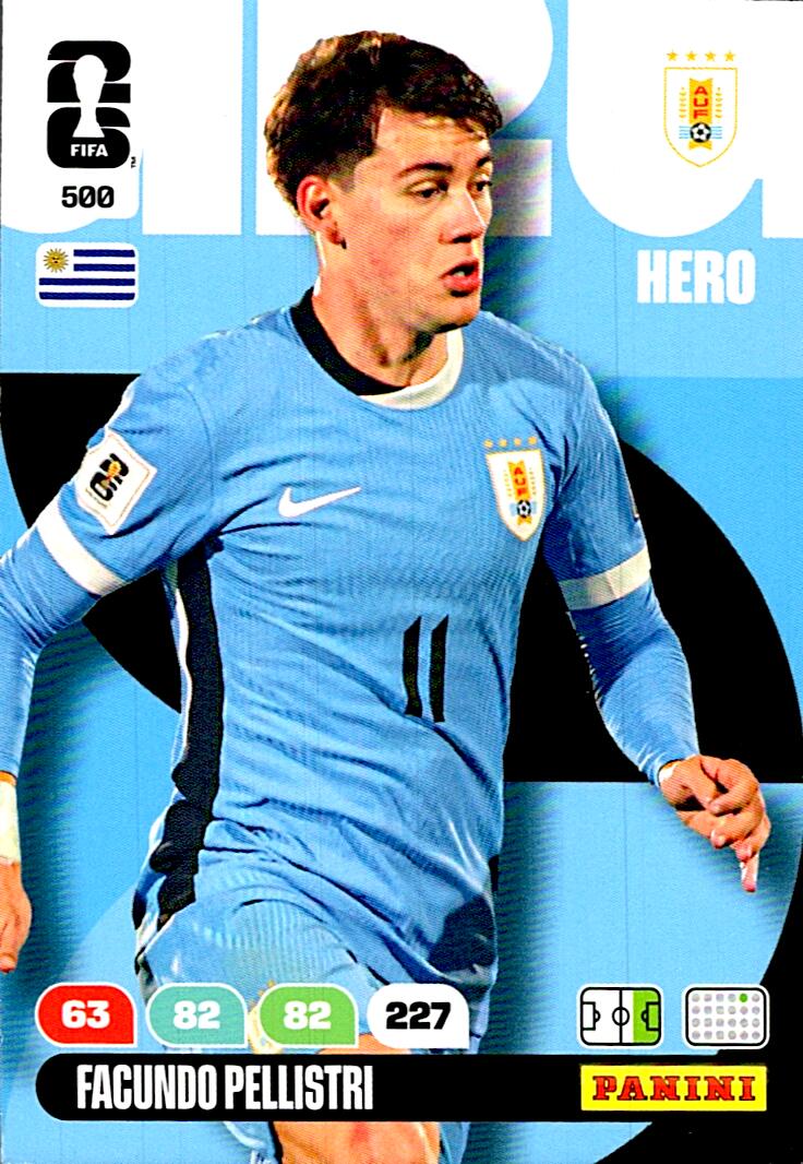 ADRENALYN WORLD CUP 2026 FACUNDO PELLISTRI URUGUAY Nº500