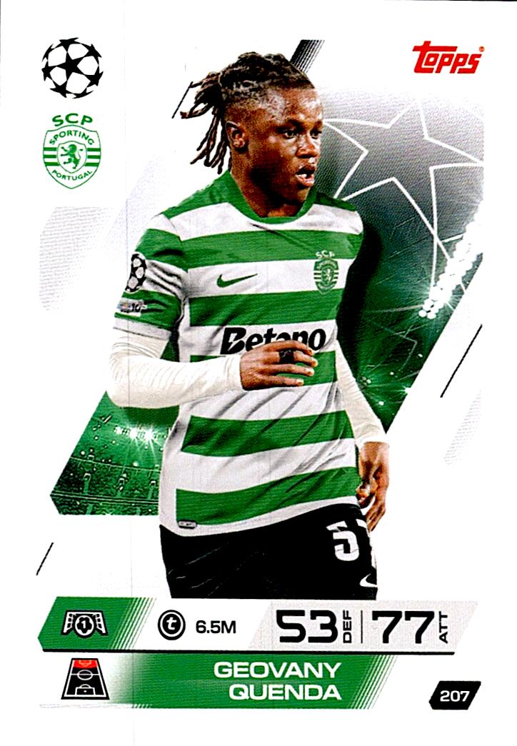 MATCH ATTAX CHAMPIONS LEAGUE 2025/2026 GEOVANY QUENDA Nº207