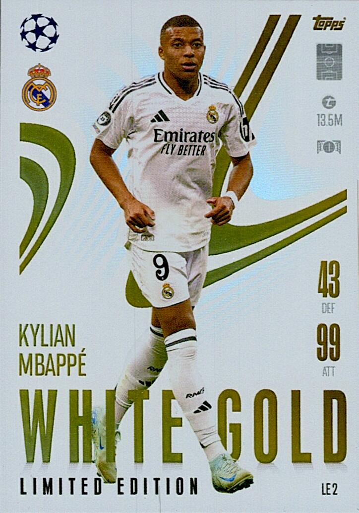 Match Attax Extra 2025 Kylian Mbappé Limited Edition nºLE2