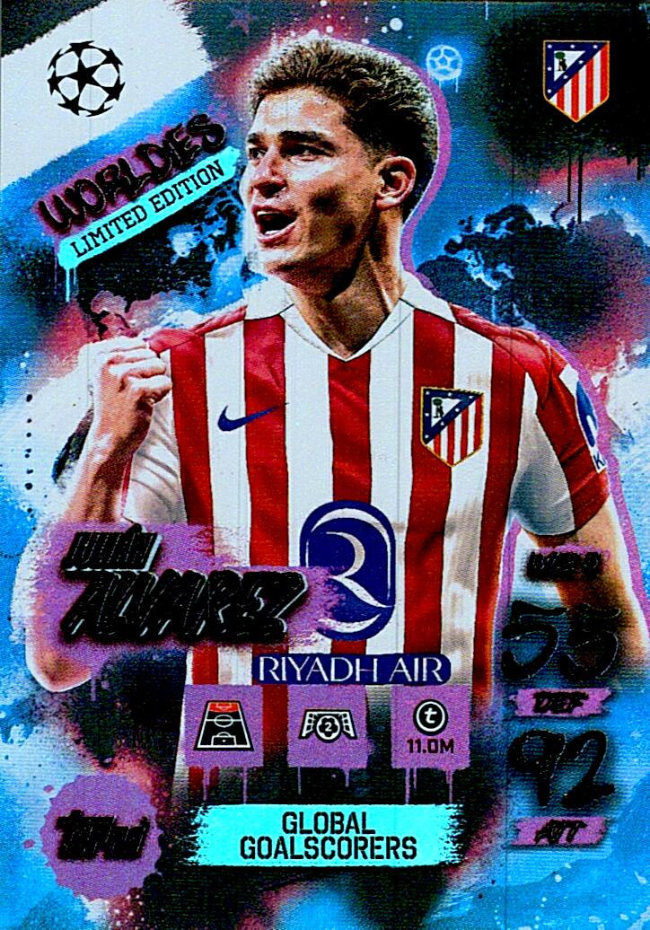 MATCH ATTAX CHAMPIONS LEAGUE 2025/2026 JULIAN ALVAREZ WORLDIES NºWLE5