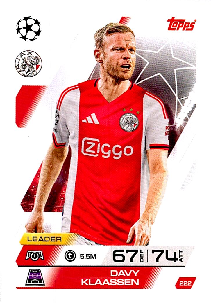 MATCH ATTAX CHAMPIONS LEAGUE 2025/2026 DAVY KLAASSEN Nº222