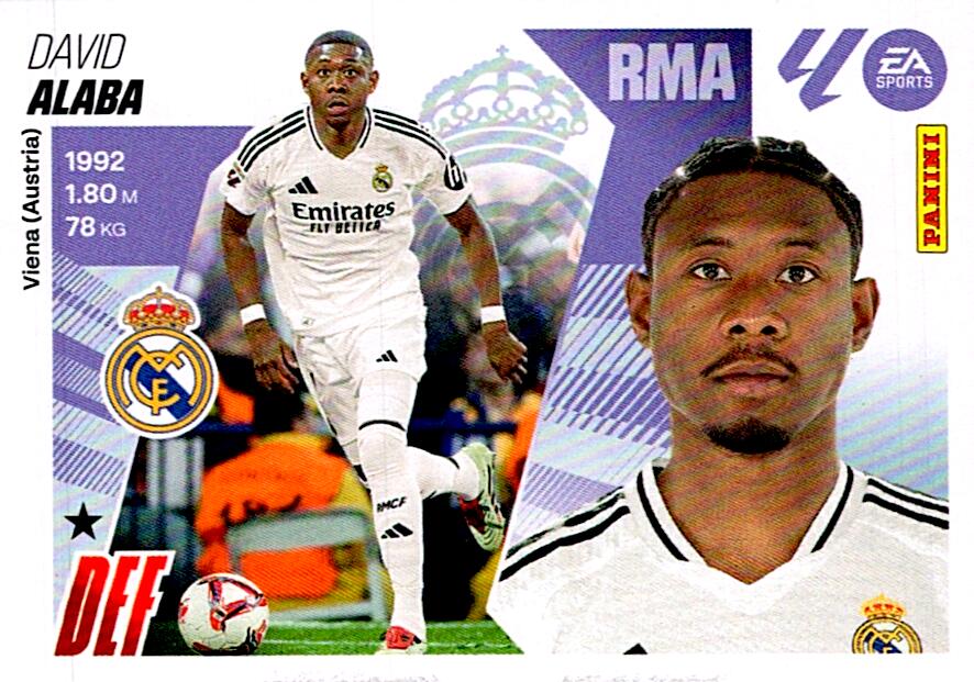 LIGA ESTE 2025/2026 REAL MADRID ALABA Nº9