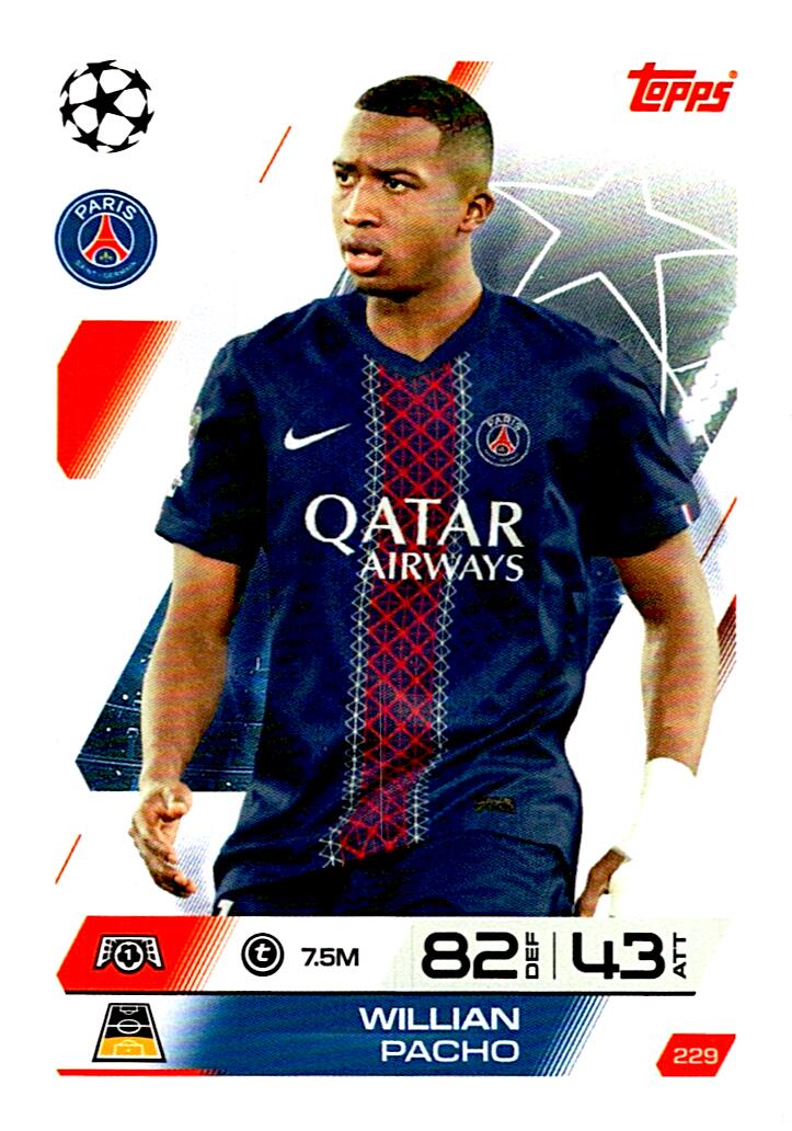 MATCH ATTAX CHAMPIONS LEAGUE 2025/2026 WILLIAN PACHO Nº229