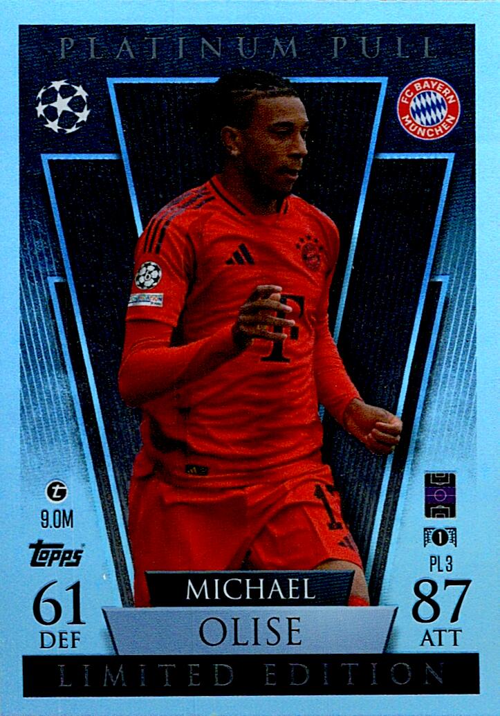 Match Attax Extra 2025 Michael Olise Platinum Pull nºPL3