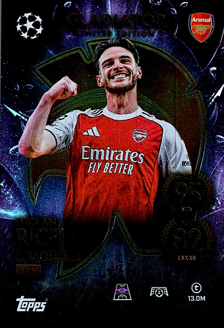 MATCH ATTAX CHAMPIONS LEAGUE 2025/2026 DECLAN RICE GLADIATOR NºGLE10