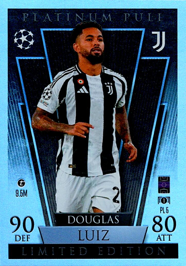 Match Attax Extra 2025 Douglas Luiz Platinum Pull nºPL5