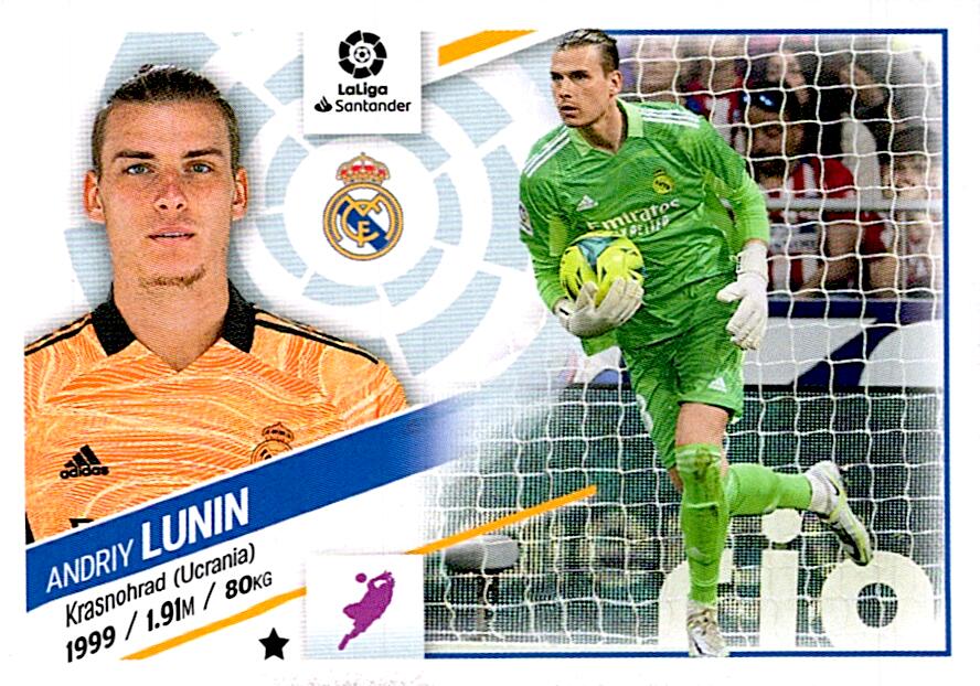 Cromo Liga Este 2022/2023 LUNIN REAL MADRID Nº4