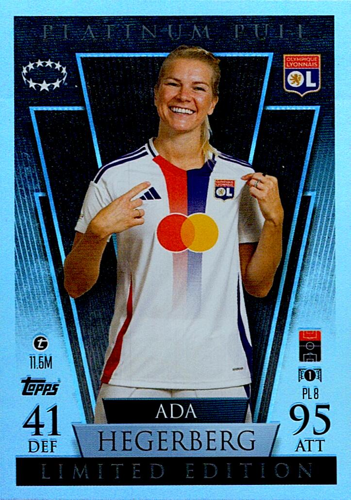 Match Attax Extra 2025 Ada Hegerberg Platinum Pull nºPL8