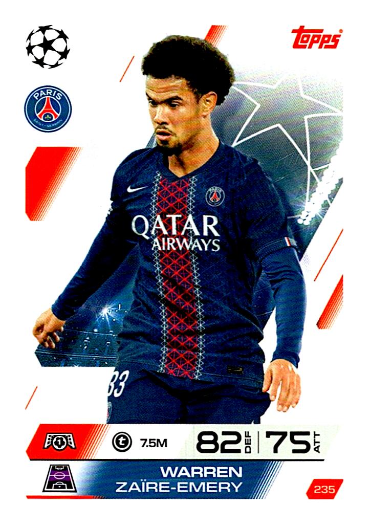 MATCH ATTAX CHAMPIONS LEAGUE 2025/2026 WARREN ZAÏRE-EMERY Nº235
