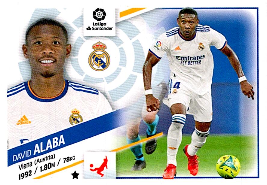 Cromo Liga Este 2022/2023 ALABA REAL MADRID Nº6