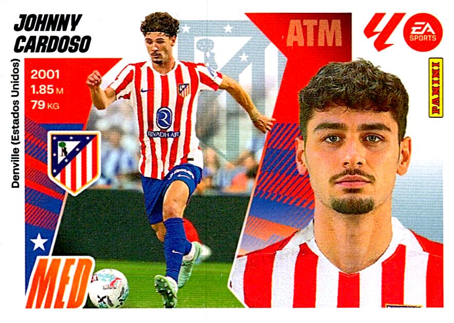 LIGA ESTE 2025/2026 ATLÉTICO DE MADRID JONNY CARDOSO Nº16 SEGUNDA EDICION