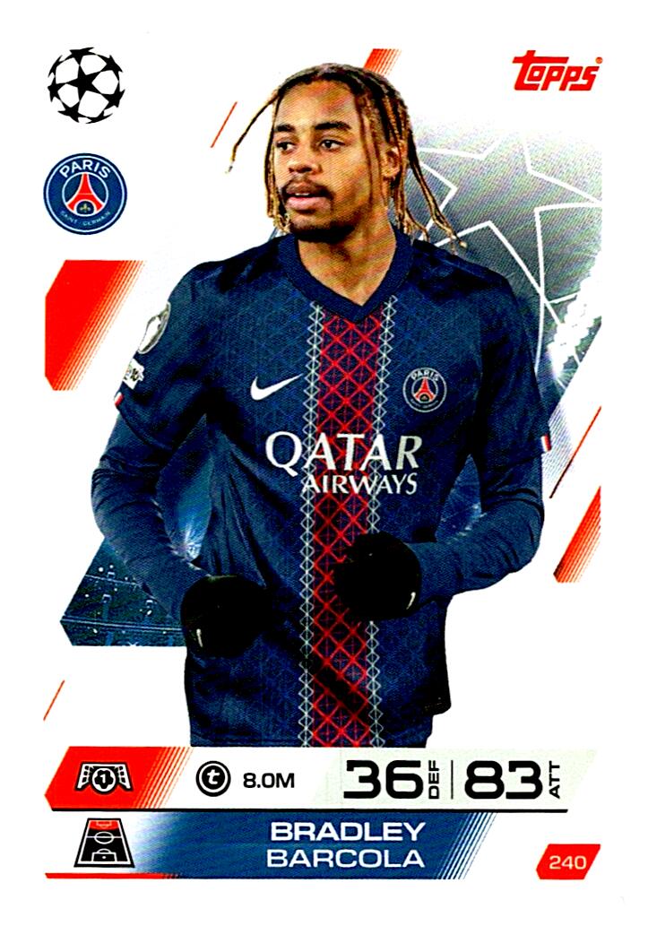 MATCH ATTAX CHAMPIONS LEAGUE 2025/2026 BRADLEY BARCOLA Nº240