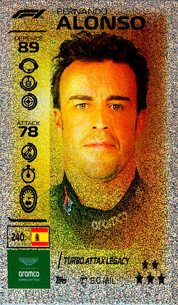 TURBO ATTAX FORMULA 1 2026 FERNANDO ALONSO Nº240