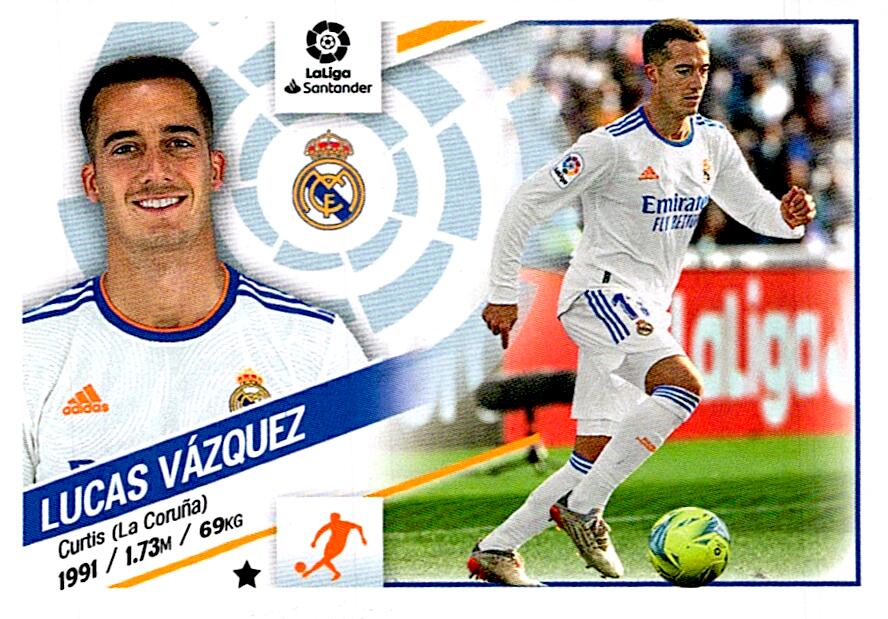 Cromo Liga Este 2022/2023 LUCAS VAZQUEZ REAL MADRID Nº14