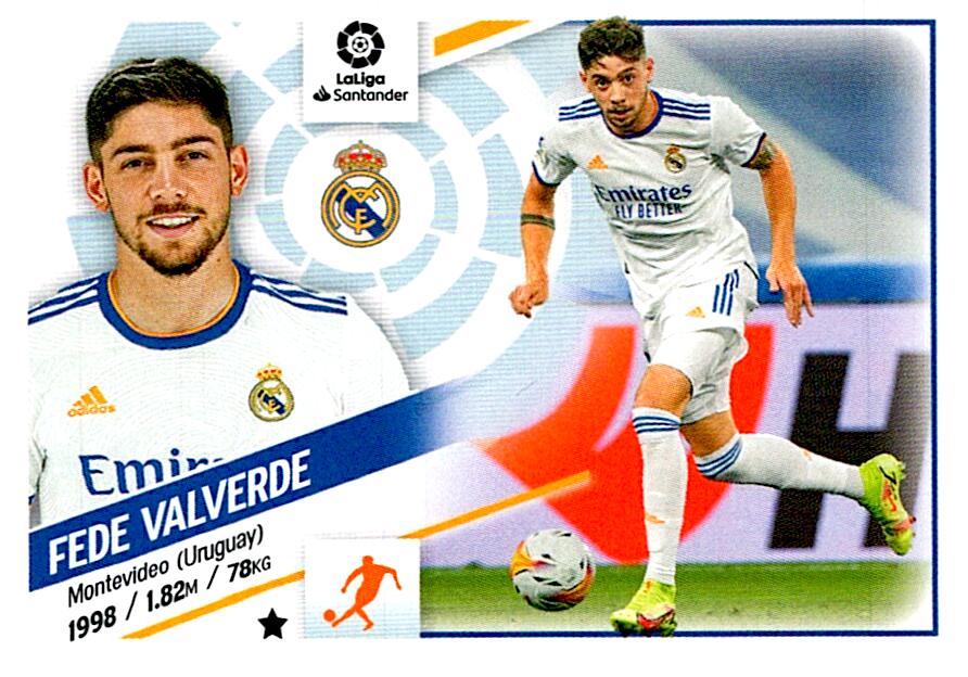 Cromo Liga Este 2022/2023 FEDE VALVERDE REAL MADRID Nº15