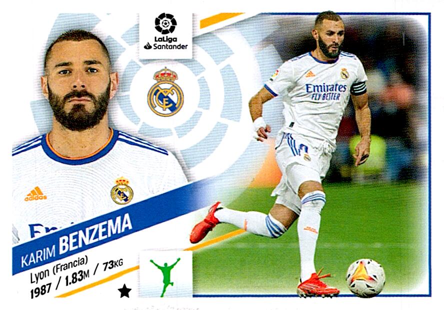 Cromo Liga Este 2022/2023 BENZEMA REAL MADRID Nº20
