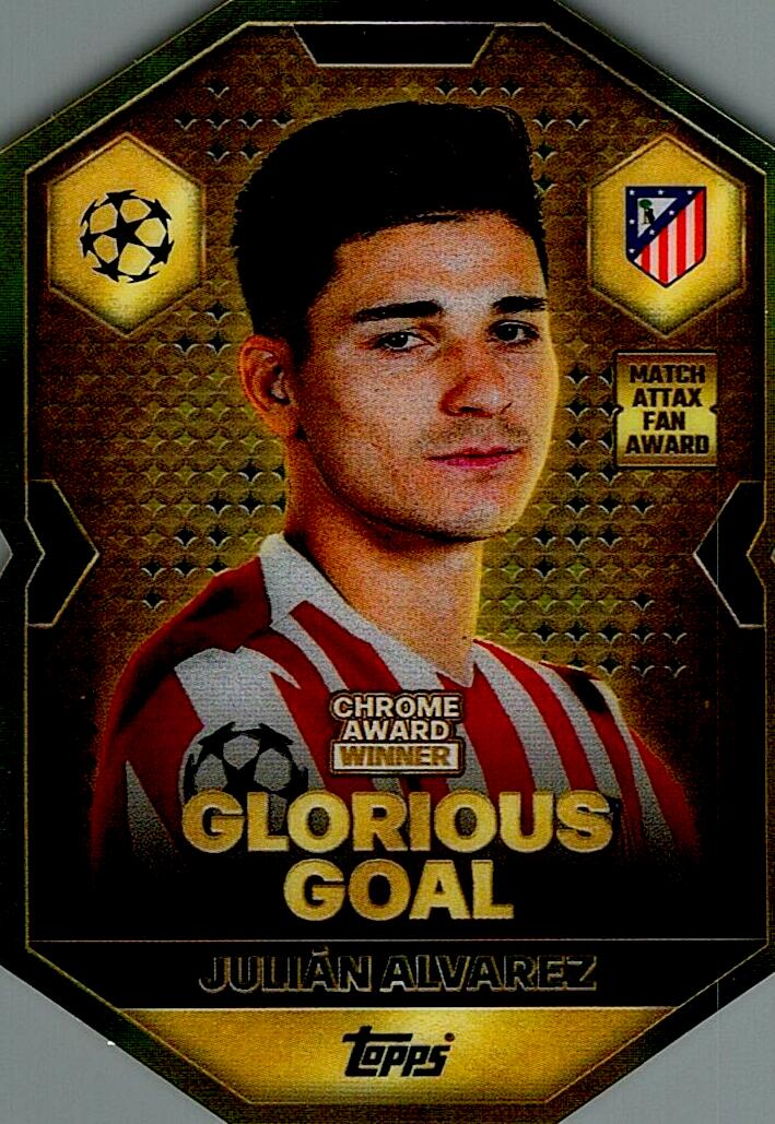 MATCH ATTAX CHAMPIONS LEAGUE 2025/2026 JULIAN ALVAREZ CHROME AWARD NºCA4