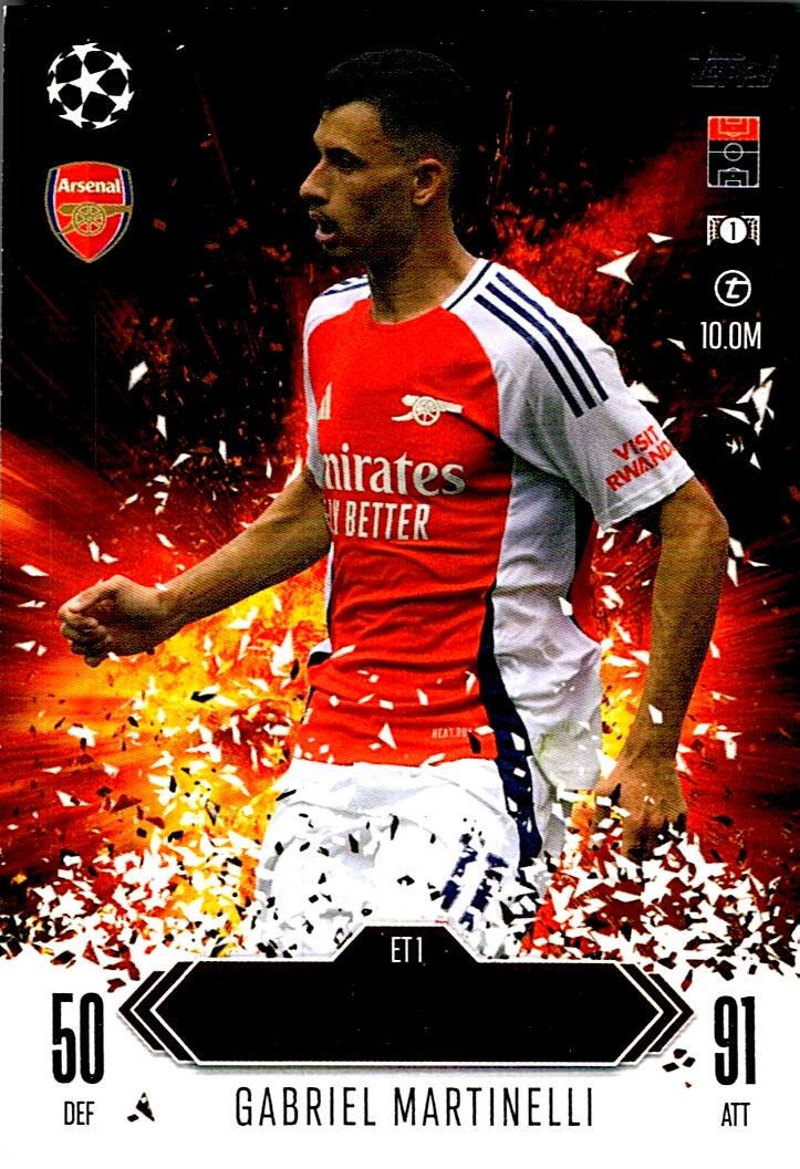 Match Attax Extra 2025 Gabriel Martinelli Explosive Talent nºET1