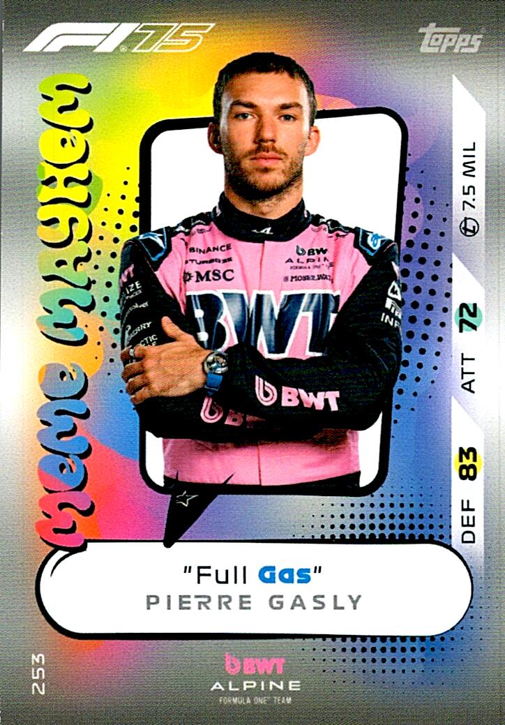 Turbo Attax 2025 MEME MAYHEM PIERRE GASLY nº253