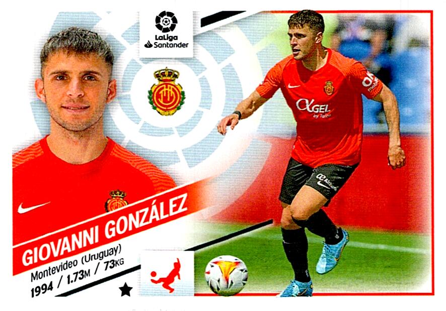 Cromo Liga Este 2022/2023 GIOVANNI GONZALEZ RCD MALLORCA Nº6B