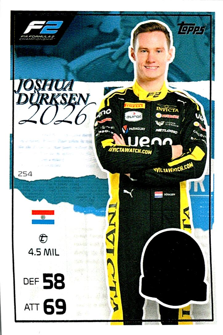 TURBO ATTAX FORMULA 1 2026 JOSHUA DÜRKSEN  Nº254
