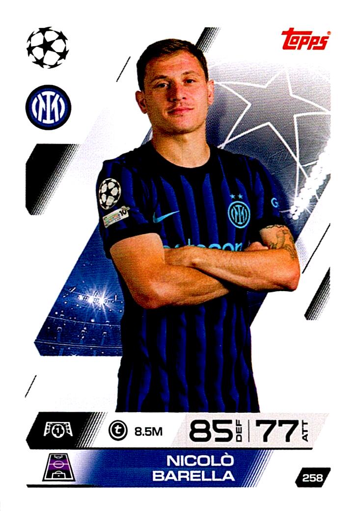 MATCH ATTAX CHAMPIONS LEAGUE 2025/2026 NICOLO BARELLA Nº258