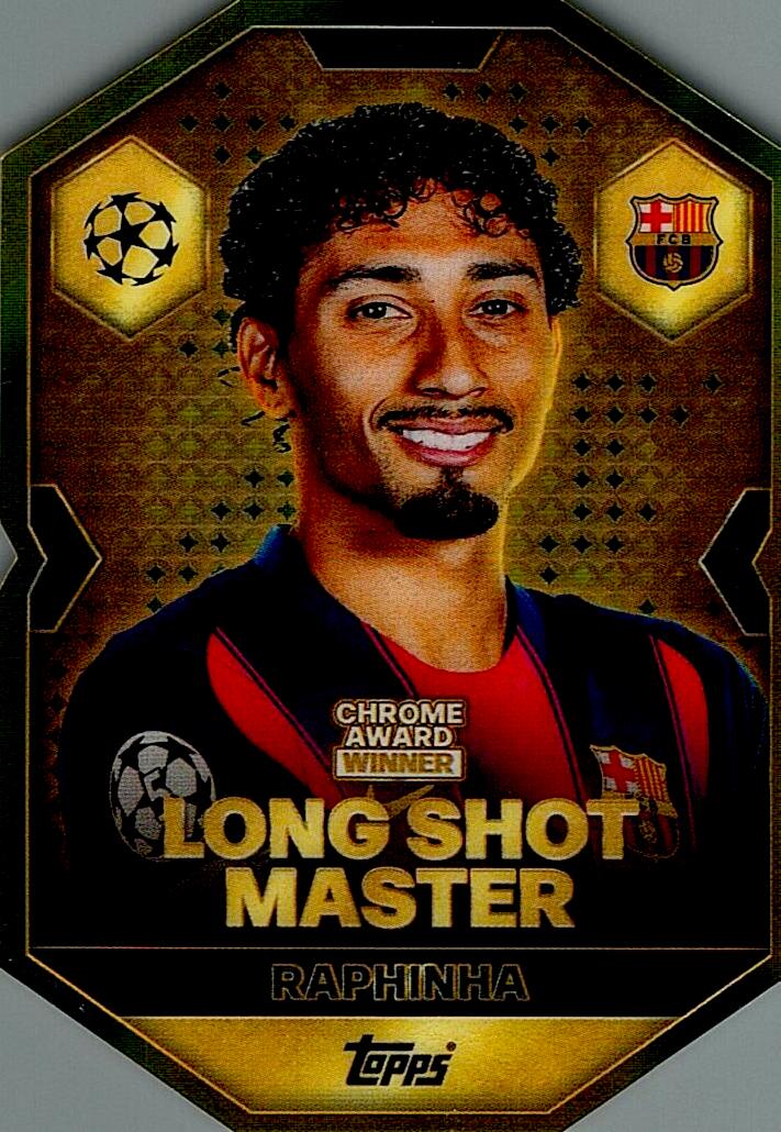 MATCH ATTAX CHAMPIONS LEAGUE 2025/2026 RAPHINHA CHROME AWARD NºCA11