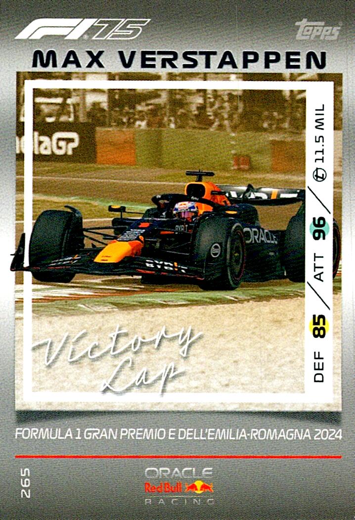 Turbo Attax 2025 VICTORY LAP MAX VERSTAPPEN nº265