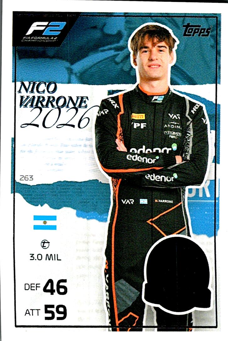 TURBO ATTAX FORMULA 1 2026 NICO VARRONE Nº263
