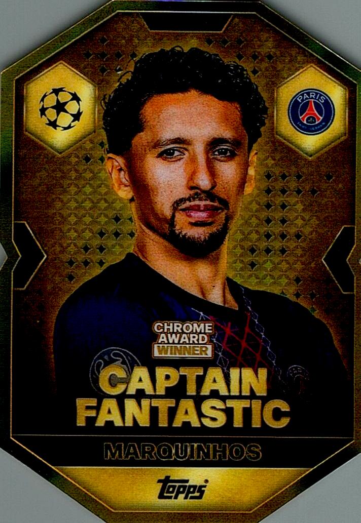 MATCH ATTAX CHAMPIONS LEAGUE 2025/2026 MARQUINHOS CHROME AWARD NºCA18