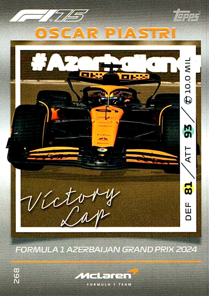 Turbo Attax 2025 VICTORY LAP OSCAR PIASTRI nº268