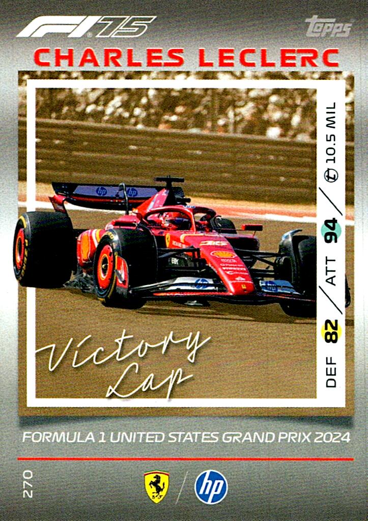 Turbo Attax 2025 VICTORY LAP CHARLES LECLERC nº270