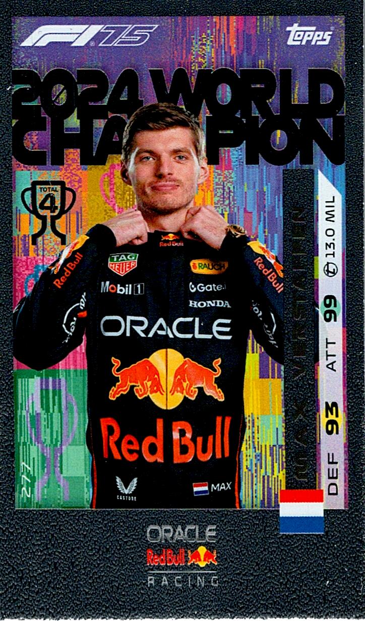 Turbo Attax 2025 2024 WORLD CHAMPION MAX VERSTAPPEN nº277