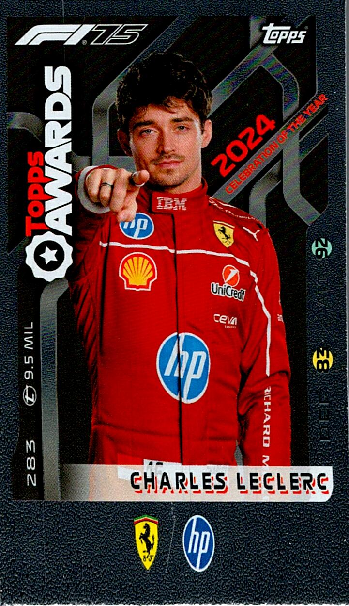 Turbo Attax 2025 TOPPS AWARDS CHARLES LECLERC nº283