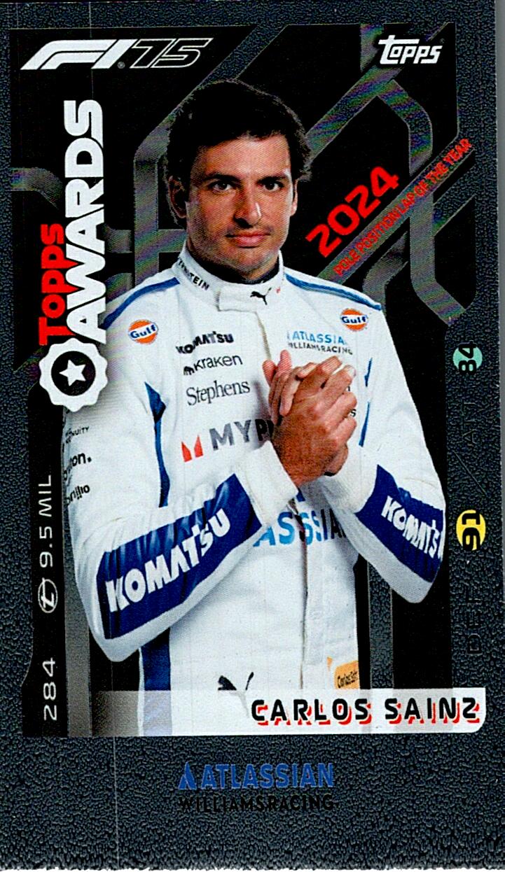 Turbo Attax 2025 TOPPS AWARDS CARLOS SAINZ nº284