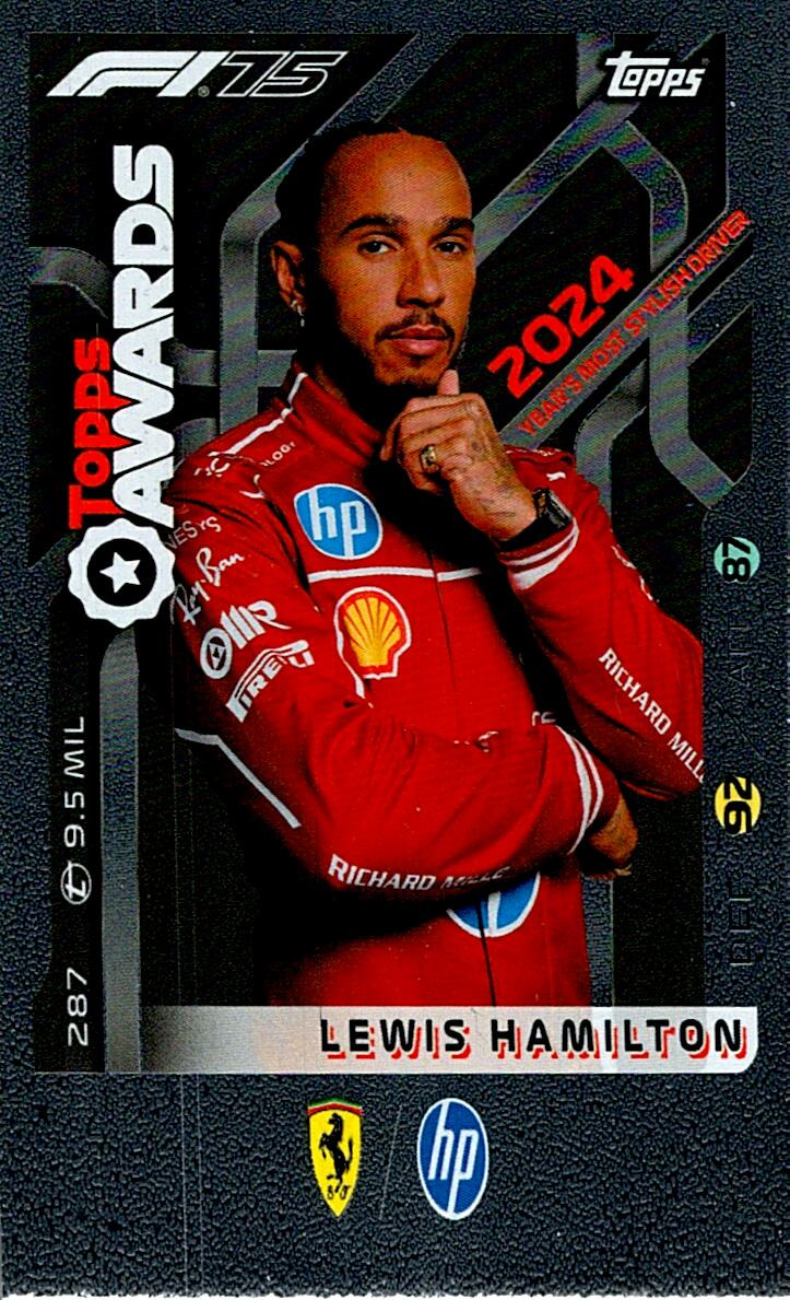 Turbo Attax 2025 TOPPS AWARDS LEWIS HAMILTON nº287