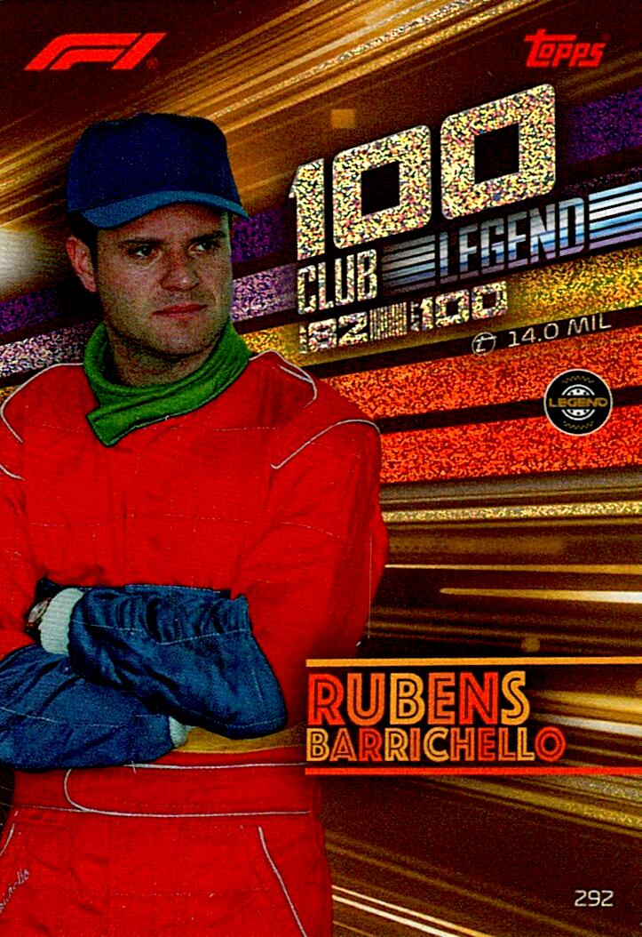 TURBO ATTAX FORMULA 1 2026 RUBENS BARRICHELLO 100 CLUB Nº292