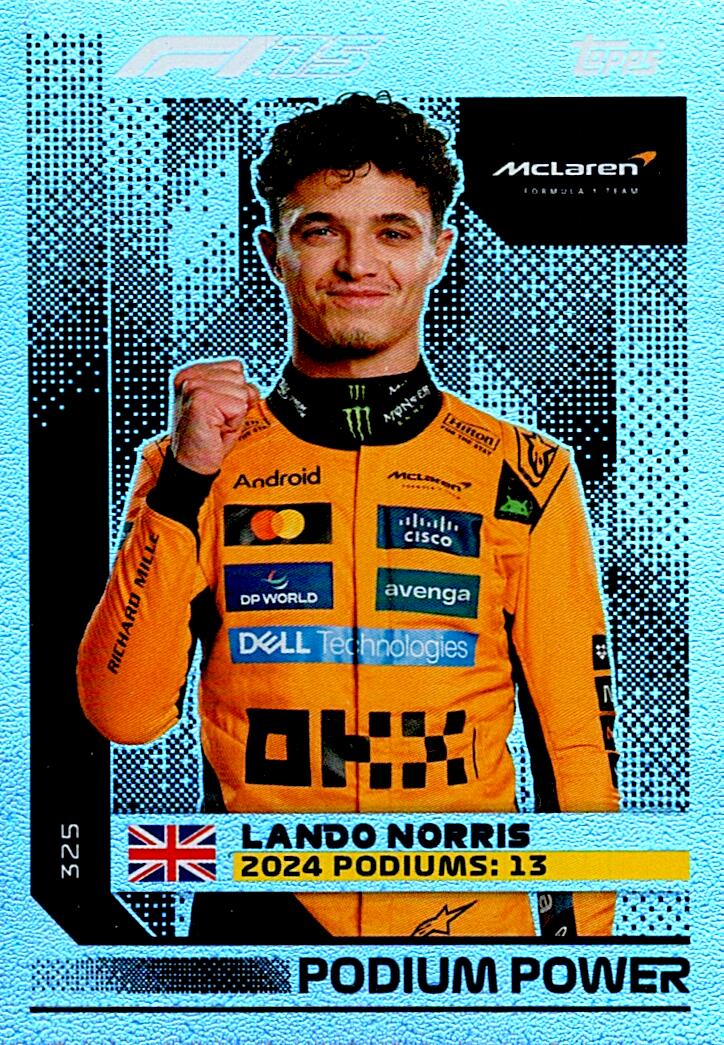 Turbo Attax 2025 PODIUM POWER LANDO NORRIS nº325
