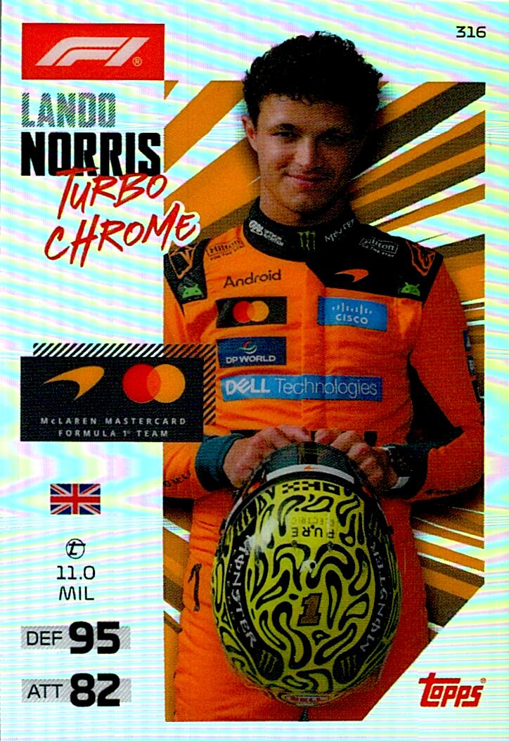 TURBO ATTAX FORMULA 1 2026 LANDO NORRIS TURBO CHROME Nº316